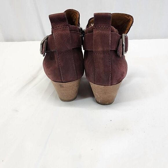 Franco Sarto Boots Garfield Ankle Booties Red Burgundy Block Heels Size 7.5 - Picture 5 of 9